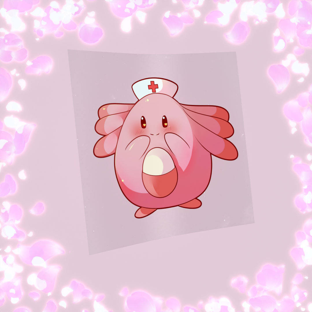 032 Pink Nursing Egg Sticker