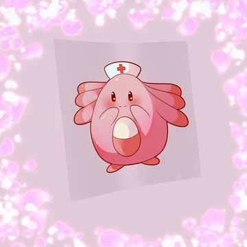032 Pink Nursing Egg Sticker