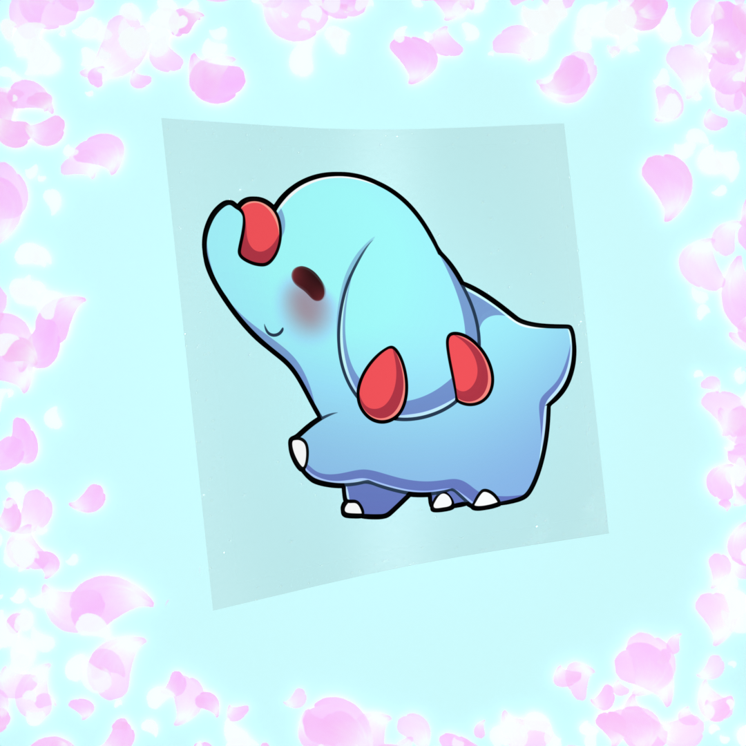 097 Blue Long Nosed Sticker
