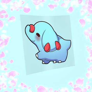 097 Blue Long Nosed Sticker