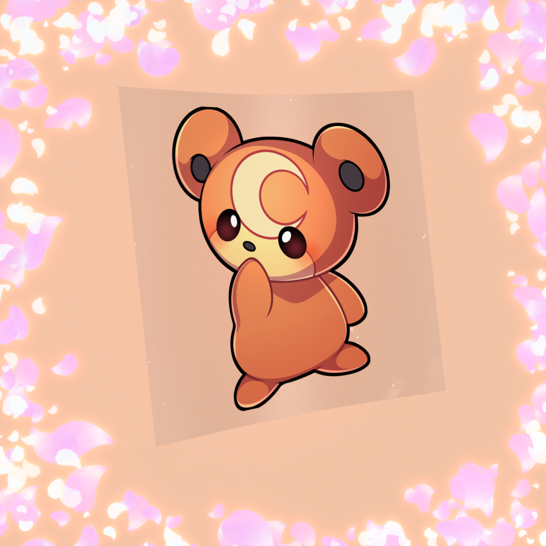 098 Orange Little Bear Sticker