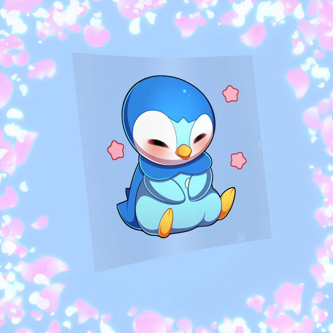139 Cyan Penguin Sticker