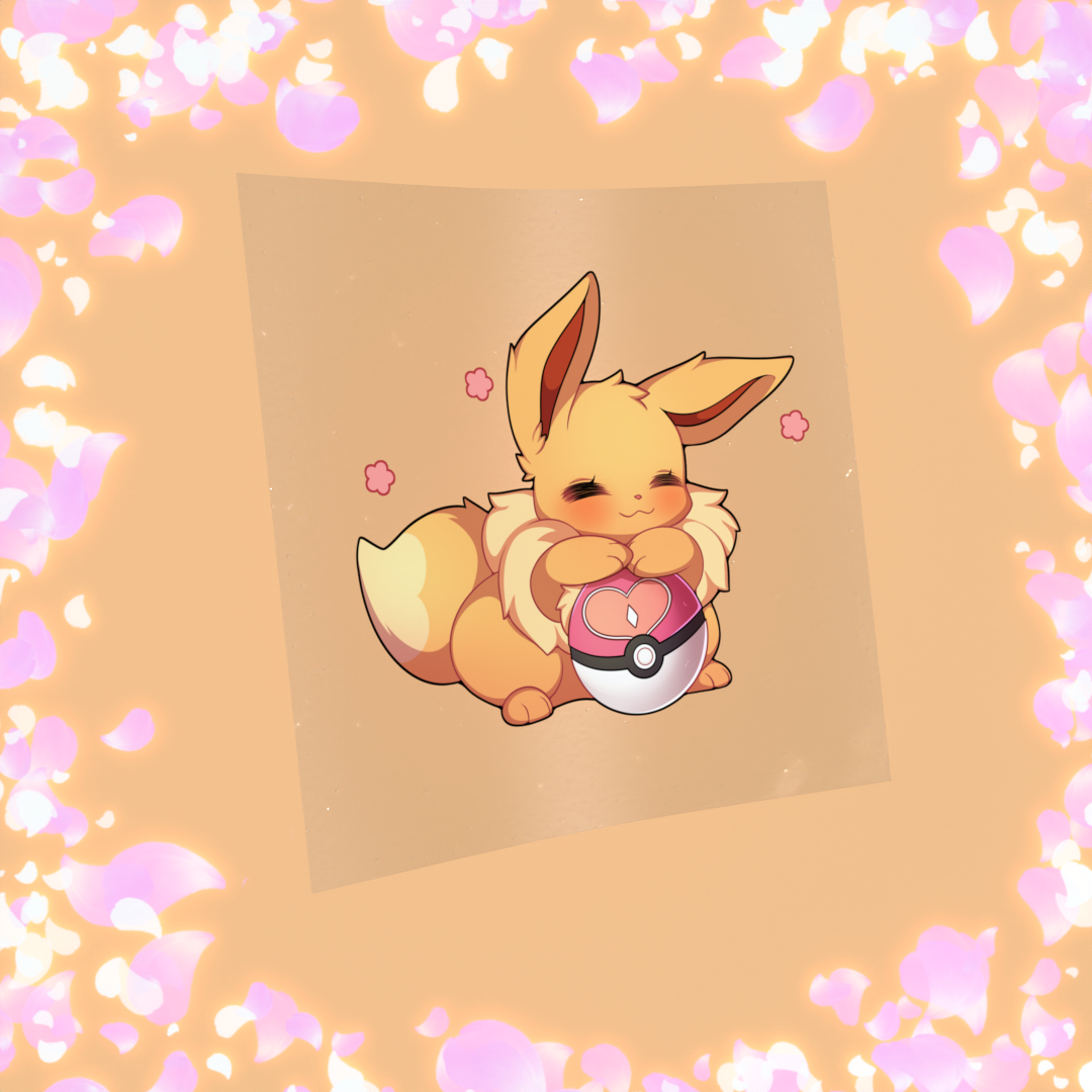 146 Brown Fox with Heart Capturer Sticker