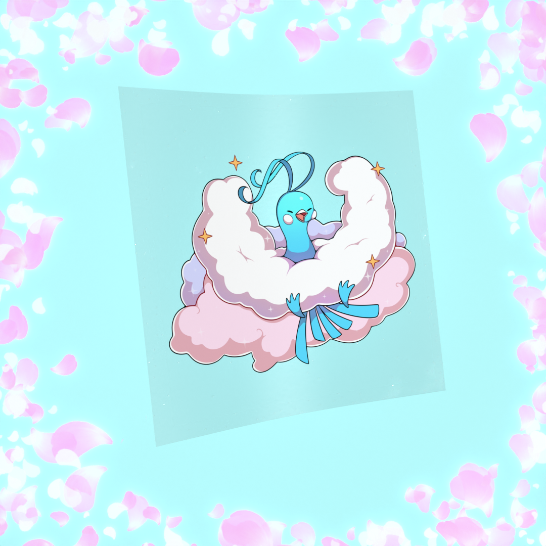 163 Blue Humming Bird Sticker