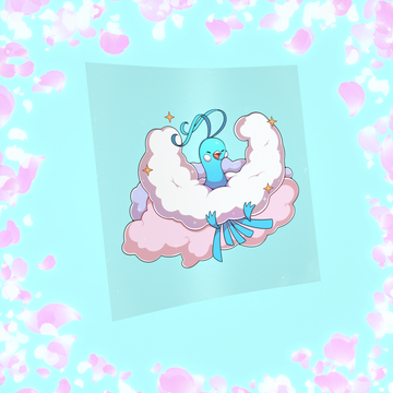 163 Blue Humming Bird Sticker