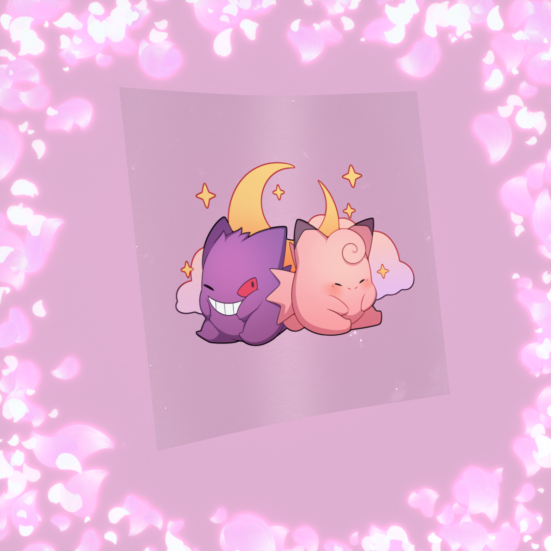 172 Purple Ghost and Pink Star Fairy Relaxing Sticker