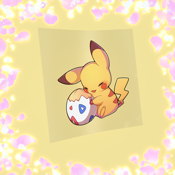 174 Electric Rat & Spiky Egg Cuddle Sticker