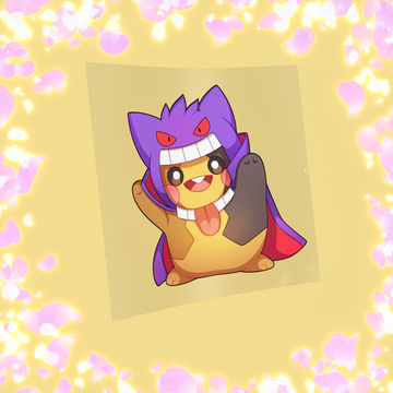 203 Two-Sided Rat with Purple Ghost Costume Sticker