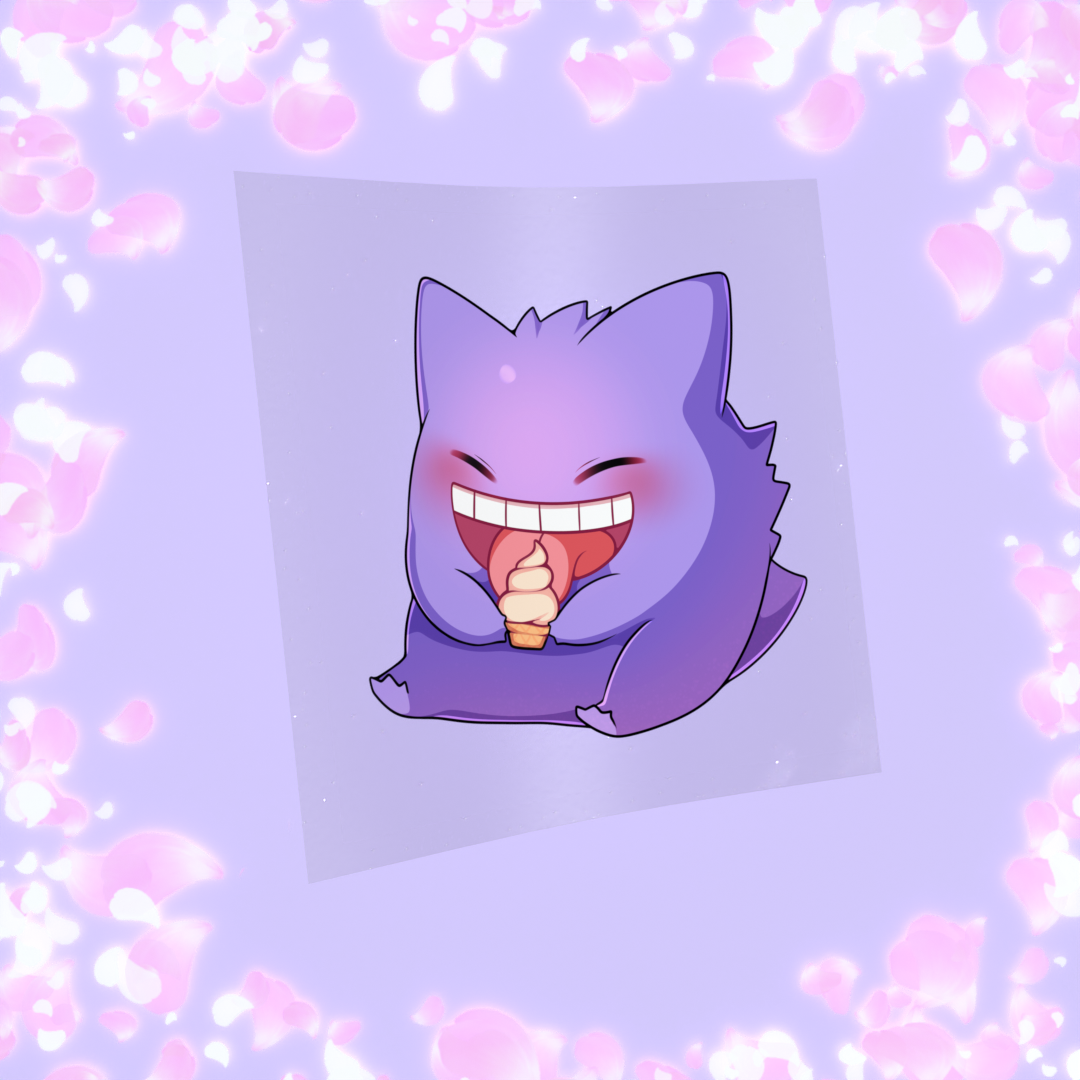 222 Purple Ghost enjoying Sweet Treat Sticker