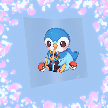230 Cyan Penguin with Evolved Navy-Blue Penguin Plushie Sticker