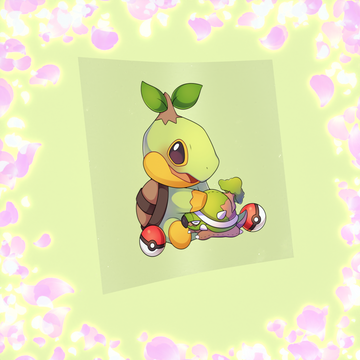 231 Twig Turtle with Evolved Tree Turtle Plushie Sticker