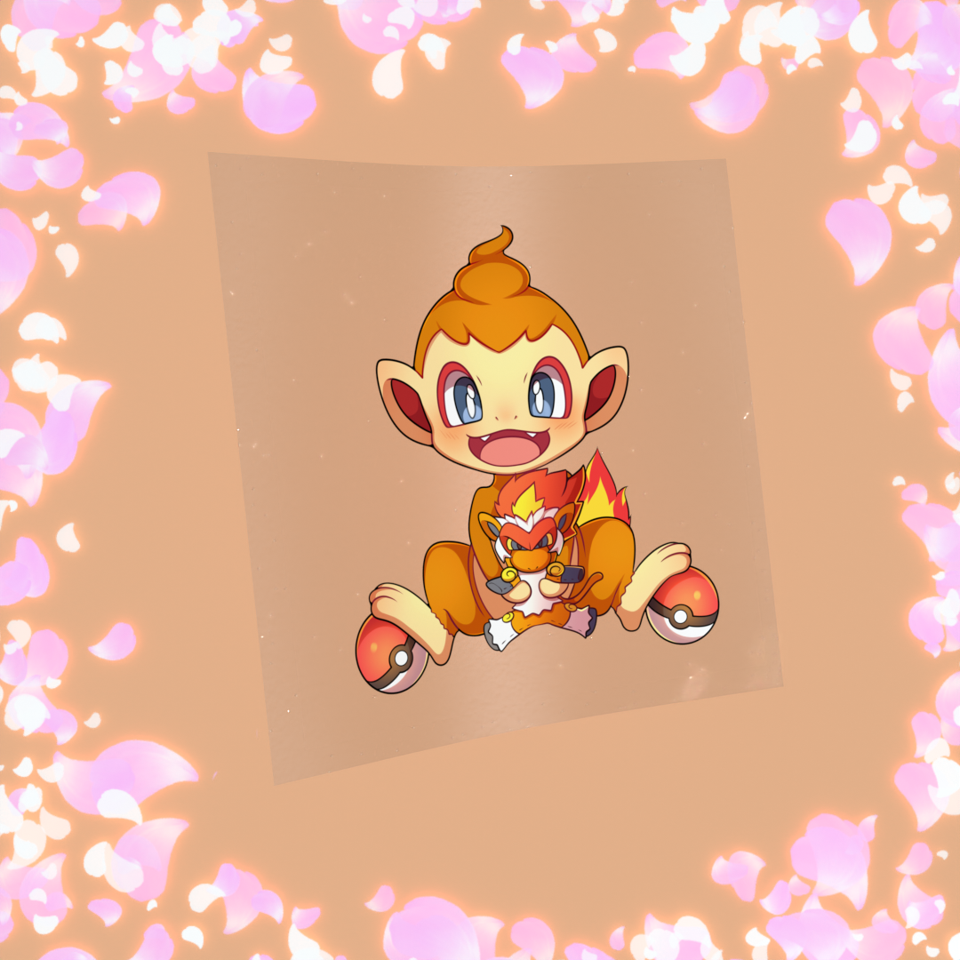 232 Flame Chimp with Evolved Inferno Chimp Plushie Sticker