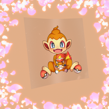 232 Flame Chimp with Evolved Inferno Chimp Plushie Sticker
