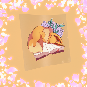 246 Sleepy Brown Fox Sticker