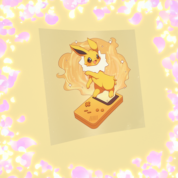 322 Electric Fox Jumping out of Game Sticker