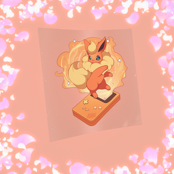 323 Flame Fox Jumping out of Game Sticker