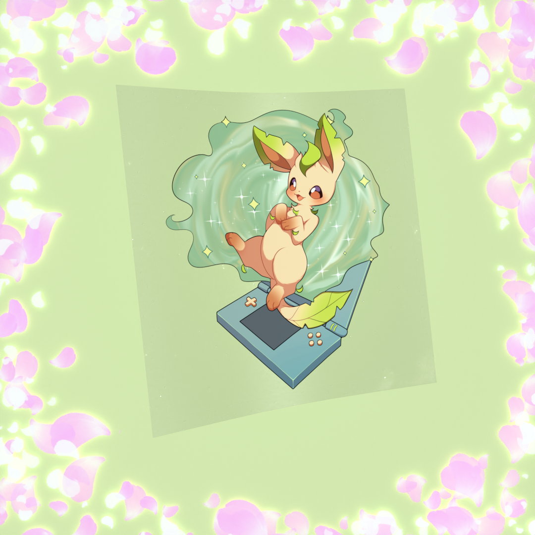 326 Leaf Fox Jumping out of Game Sticker