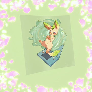 326 Leaf Fox Jumping out of Game Sticker