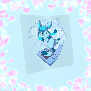 327 Ice Fox Jumping out of Game Sticker