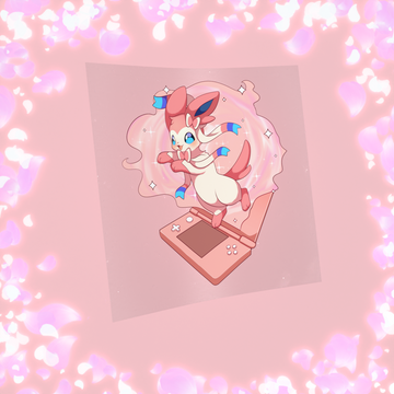 328 Fairy Fox Jumping out of Game Sticker