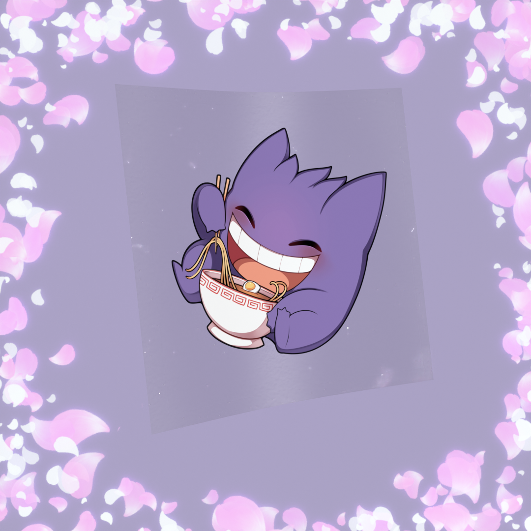 344 Purple Ghost with Ramen Sticker