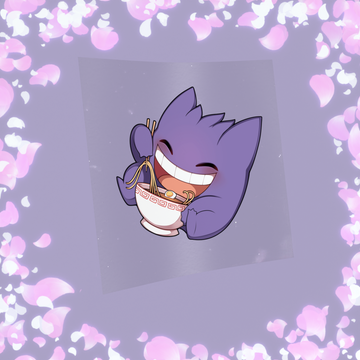344 Purple Ghost with Ramen Sticker