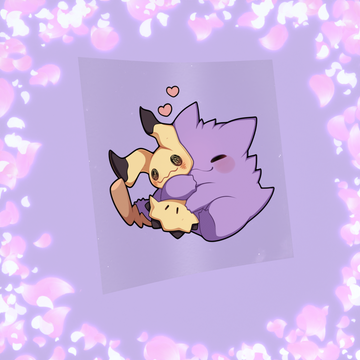 408 Purple Ghost hugging Disguised Ghost Sticker