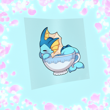 459 Bubble Fox Teacup Sticker