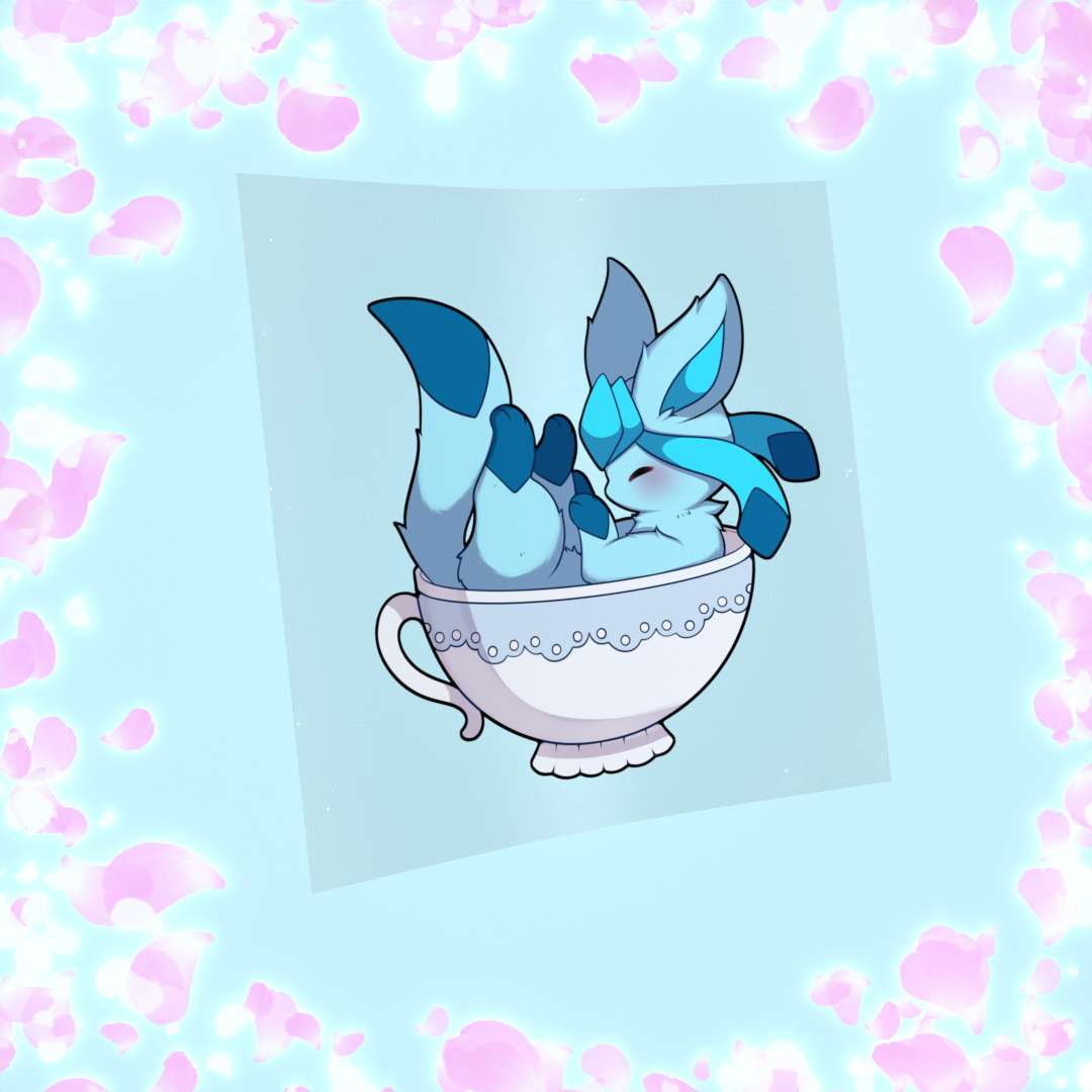 464 Ice Fox Teacup Sticker