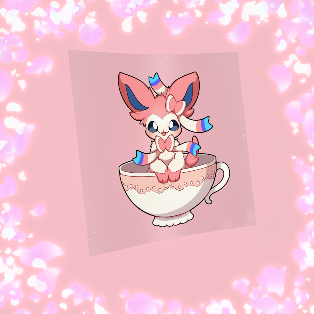 465 Fairy Fox Teacup Sticker