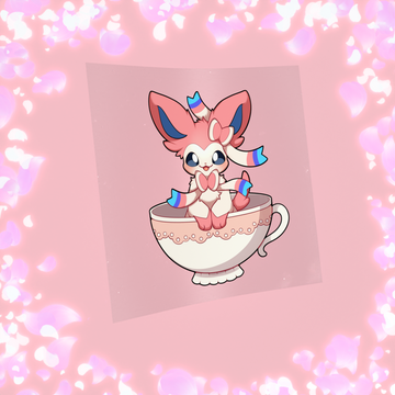 465 Fairy Fox Teacup Sticker