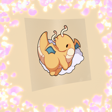 547 Cute Large Orange Dragon Sticker