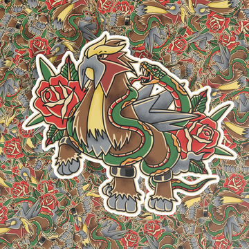 Tatted Legendary Fire Dog Sticker
